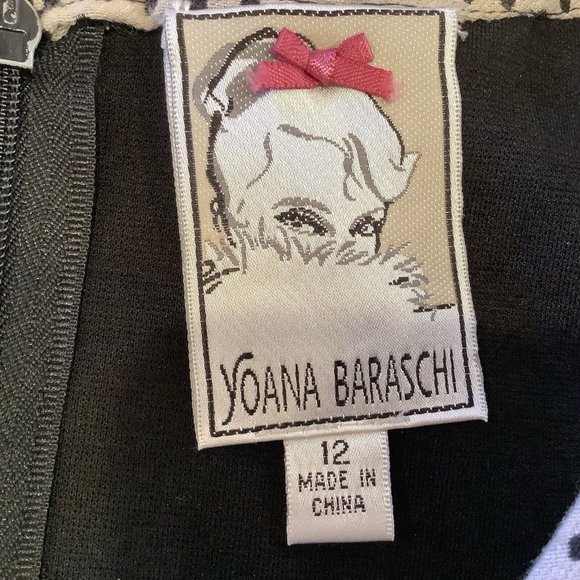 Yoana Baraschi Anthropologie Dress Size 12 Black Ivory Colorblock Sleeveless - Picture 6 of 10